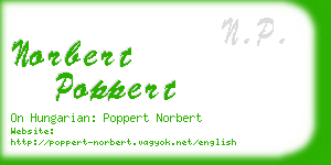 norbert poppert business card